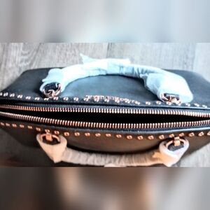 Michael Kors Black Hand Bag, golden accents,New,12x9.5x5" shoulder Strap Incl.